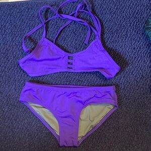 Jolyn Clothing Purple Bikini Set with Strappy Back